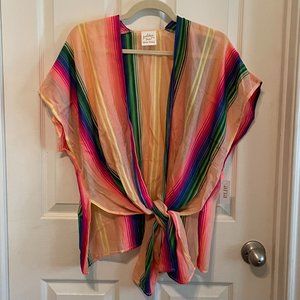 Golden Sun Cover Up Cabo Striped Top -- NWT